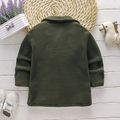 Toddler Boy Double Breasted Lapel Collar Solid Color Overcoat Army green image 2