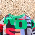 2-piece Toddler Boy Letter Print Pullover Sweatshirt and Pants Casual Set Green image 2