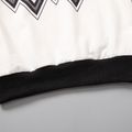 2-piece Toddler Boy Chevron Stripes Colorblock Sweatshirt and Black Pants Set White