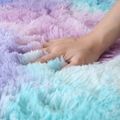 Tapete de área de pele falsa desgrenhado, tie dye luxo moderno tapetes de pelúcia interior para sala de estar do quarto Multicolorido image 5