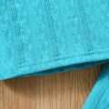 2pcs Toddler Girl Mock Neck Textured Long-sleeve Blue Tee and Bowknot Design Pants Set Blue