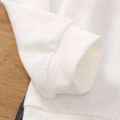 2 peças terno cavalheiro menino, gravata borboleta design camisa polo branca de manga comprida e calças xadrez conjunto de festa Branco image 4
