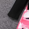 2pcs Toddler Girl Trendy Twist Knot Ribbed Tee and Camouflage Print Pants Set Multi-color image 5