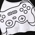 2pcs Baby Boy Raglan-sleeve Gamepad Graphic Sweatshirt and Sweatpants Set Black image 4
