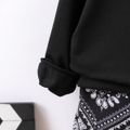 2pcs Toddler Boy Trendy Pocket Design Sweatshirt and Allover Print Pants Set Black image 5