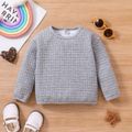 Toddler Boy Basic Textured Solid Color Pullover Sweatshirt Light Grey image 1