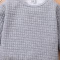 Toddler Boy Basic Textured Solid Color Pullover Sweatshirt Light Grey image 5