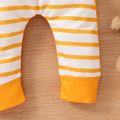 Bebê menino/menina listrado splicing orelhas 3d calças com estampa animal Amarelo image 5