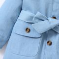 Toddler Girl Trendy Lapel Collar Denim Shirt Dress Blue image 4