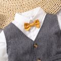 2pcs Baby Boy 100% Cotton Pants and Gentleman Waistcoat Faux-two Long-sleeve Shirt Set Yellow image 3