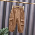 Toddler Boy Trendy Pocket Design Elasticized Cargo Pants Reddishbrown image 2