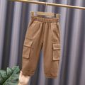 Toddler Boy Trendy Pocket Design Elasticized Cargo Pants Reddishbrown image 1