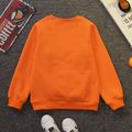 Kid Boy Letter Embroidered Textured Pullover Sweatshirt Orange image 2
