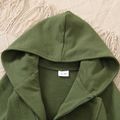 Baby Boy 95% Cotton Dark Green Long-sleeve Hooded Zipper Jumpsuit DarkGreen image 3