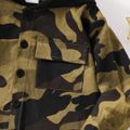 Toddler Boy Trendy 100% Cotton Camouflage Print Hooded Shirt Army green image 4