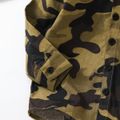 Toddler Boy Trendy 100% Cotton Camouflage Print Hooded Shirt Army green image 5