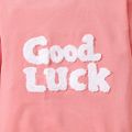 Baby Boy/Girl Letter Embroidered Long-sleeve Romper Pink image 4