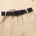 3pcs Toddler Girl Trendy Letter Print Tank Top and Cargo Pants & Belt Set Black image 4