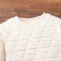 2pcs Baby Boy/Girl Solid Thickened Quilted Long-sleeve Set Apricot image 2