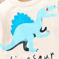Baby Boy/Girl Dinosaur & Letter Print Long-sleeve Sweatshirt Apricot image 4