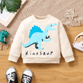 Baby Boy/Girl Dinosaur & Letter Print Long-sleeve Sweatshirt Apricot image 2