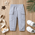 Baby Boy/Girl Solid Flap Pocket Cargo Pants Grey image 1