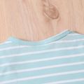 2pcs Baby Boy/Girl Short-sleeve Striped Tee & Shorts Set Blue image 5