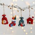 Christmas Resin Hanging Decor Small Pendant Xmas Stocking Small House Gift Package Pendant for Christmas Decor Color-A