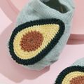 2-pack Baby Floral Fruit Embroidery Breathable Non-slip Glue Socks Green/White