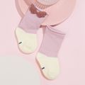 2-pack Baby / Toddler Wings Decor Colorblock Breathable Non-slip Glue Socks PinkyWhite