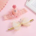 Net Yarn Bow Butterfly Sequin Crown Headband Hair Accessory for Girls Color-A
