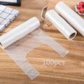 100-pack Food and Fridge Freezer Bags Rolls Clear Plastic Bag Disposable Thickened Vest-style Fresh-keeping Bag with Tie Handles White image 1