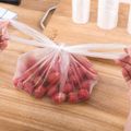 100-pack Food and Fridge Freezer Bags Rolls Clear Plastic Bag Disposable Thickened Vest-style Fresh-keeping Bag with Tie Handles White image 2