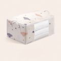 Large Capacity Clothes Quilt Storage Bag Organizer with Handle Clear Window Sturdy Zipper for Comforters Blankets Bedding Clothes Beige