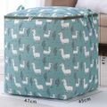 Foldable Comforter Storage Bag with Sturdy Zipper Large Capacity Waterproof Organizers for Blankets Pillow Quilts Light Blue