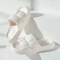 Pure Color Cloud Slippers Soft Non-slip Home Bathroom Slippers Breathable Thick Sole White