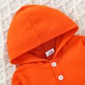 2pcs Baby Cartoon Fox Print 3D Ears Long-sleeve Hoodie and Trousers Set Orange