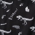 2-piece Toddler Boy Letter Dinosaur Print Hoodie Sweatshirt and Pants Set Black image 4