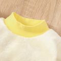 Toddler Boy/Girl Striped Turtleneck Fuzzy Colorblock Sweater Yellow