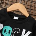Toddler Boy Letter Print Casual Long-sleeve Tee Black