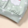 Baby Boy/Girl Rainbow Cloud Embroidered Stars Print Long-sleeve Pullover Light Grey