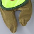 2pcs Baby Boy/Girl Fruit Pattern Long-sleeve Footed Jumpsuit with Hat Set Army green