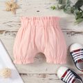 100% Cotton Baby Girl Solid Ruffle Elasticized Waist Bloomers Shorts Pink image 3