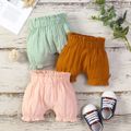 100% Cotton Baby Girl Solid Ruffle Elasticized Waist Bloomers Shorts Pink image 2