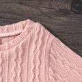 Toddler Girl Cable Knit Textured Pink Sweater Pink