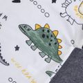 2pcs Toddler Boy Playful Ripped Denim Shorts and Dinosaur Print Tee Set White image 5