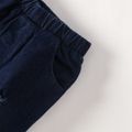 2pcs Toddler Boy Trendy Ripped Denim Jeans and Letter Print Tee Set Black