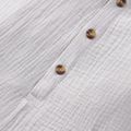 Toddler Boy Basic 100% Cotton Button Design Sleeveless Crepe Rompers Grey