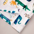 2pcs Baby Boy All Over Animals Print Short-sleeve T-shirt and Solid Shorts Set White