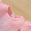 1 unidade Bebé Costuras de tecido Bonito Manga curta Vestidos Rosa